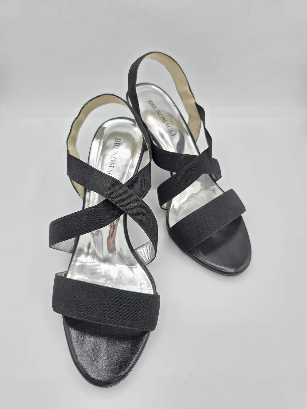 Bruno Magli Black Crisscross Slingback Sandals